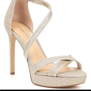 Corielle Glitter Ankle Strap Strappy Platform Sandals